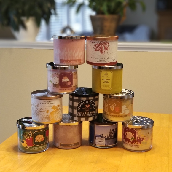 3 wick Candle Pumpkin Spice Latte Bath & Body Work - Picture 2 of 3